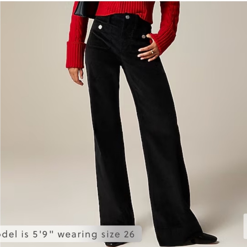 J crew Wide-leg velvet sailor trouser